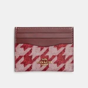Coach Slim ID Card Case With Houndstooth Print NWT